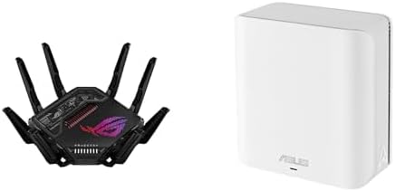 Bundle of ASUS ROG GT-BE98 PRO Quad-Band WiFi 7 Gaming Router Subscription-Free Security, AiMesh, VPN features + ZenWiFi BD5 Dual-Band WiFi 7 Mesh, 2500 sq. ft., Security & Parental Controls Included