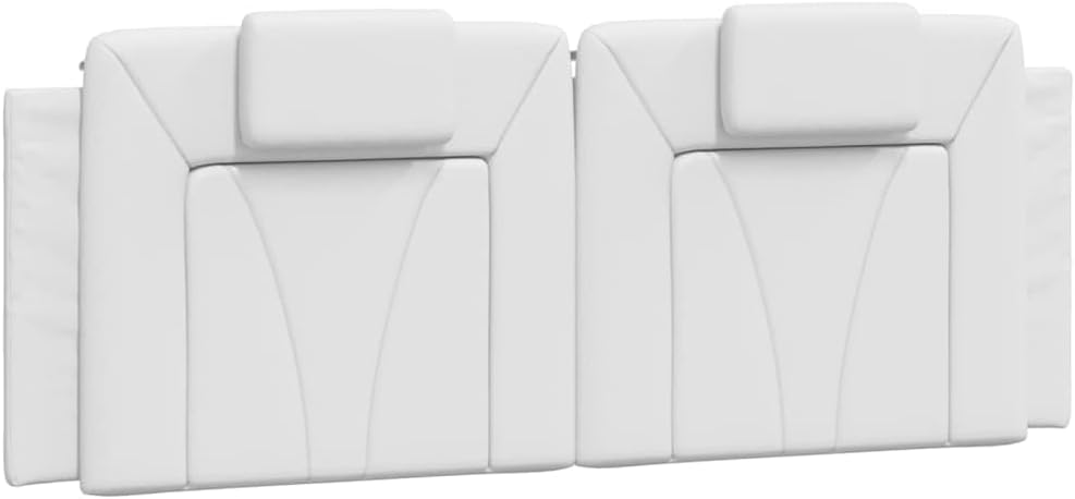 Viana Faux Leather Bed Frame with Headboard, White, Full Size 53.9'x74.8', Durable Upholstered Platform Bedframe for Bedroom Furniture Set