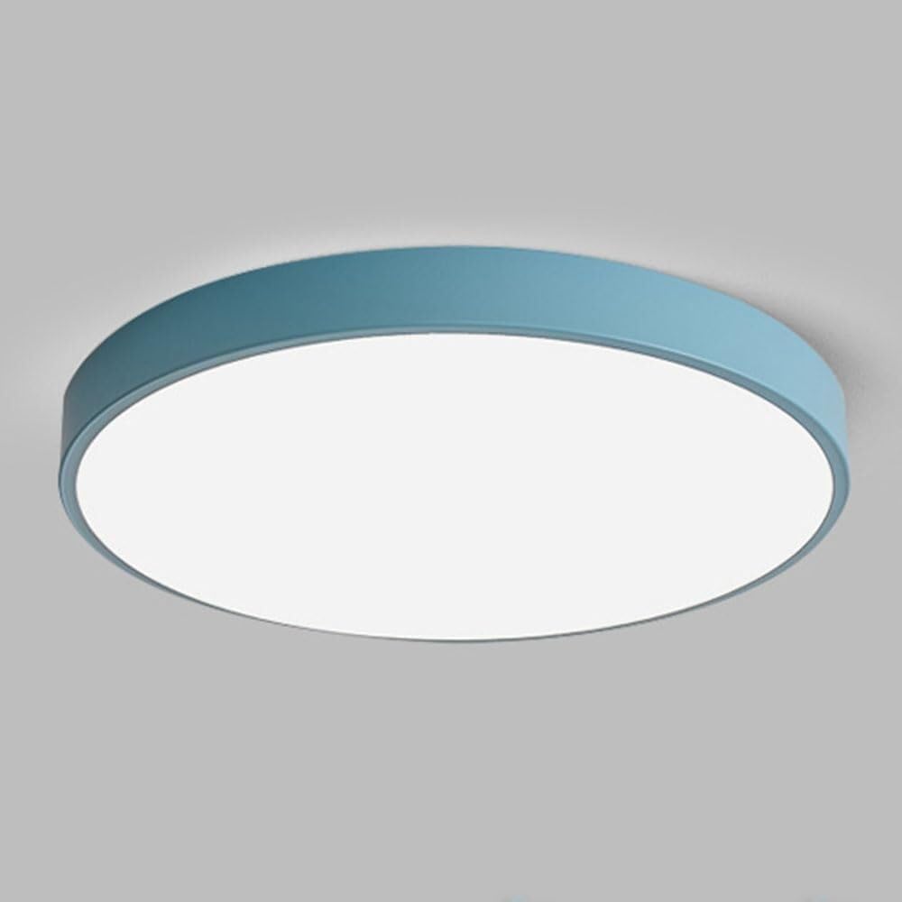 Simple Macaron LED Ceiling Lamp Ultra-Thin Recessed Thin Flat Ceiling Light Modern Flush Mount Lighting Ceiling Light Fixture for Living Room Bedroom Dining Room Kitchen Study Room(Blue,60cm)