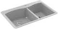 Kohler 28002-1-CM4 Kennon® 33' top-/undermount double-bowl kitchen sink, Matte Grey