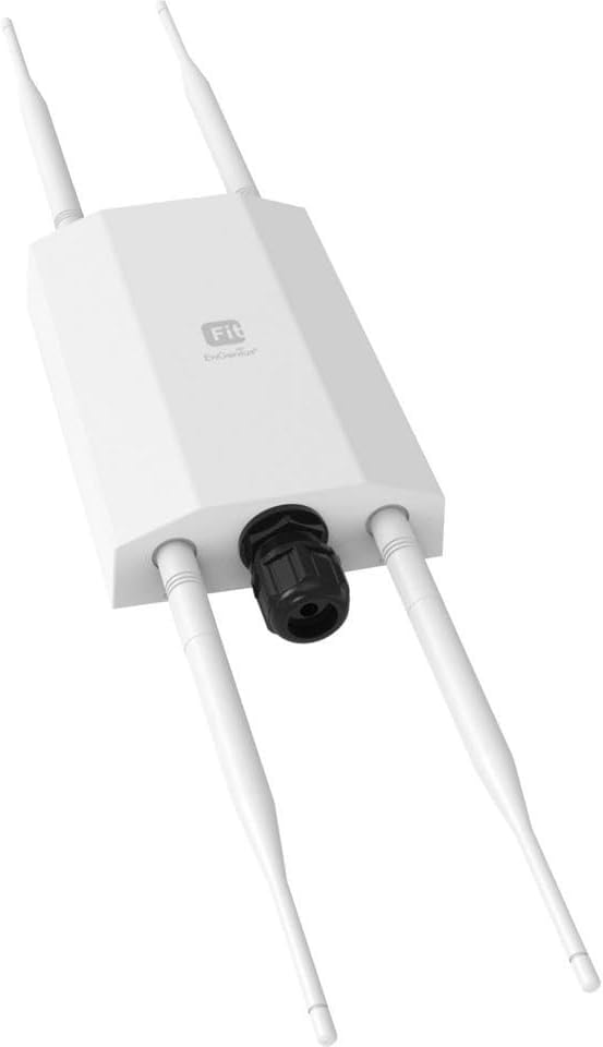 EnGenius Fit EWS850-FIT Outdoor Wi-Fi 6 Access Point – Dual-Band 11ax 2x2, 1.8Gbps Speed, IP67 Weatherproof, 2.5GbE PoE+ Port, 802.3af/48V PoE, Cloud or Local Managed for SMB Networks