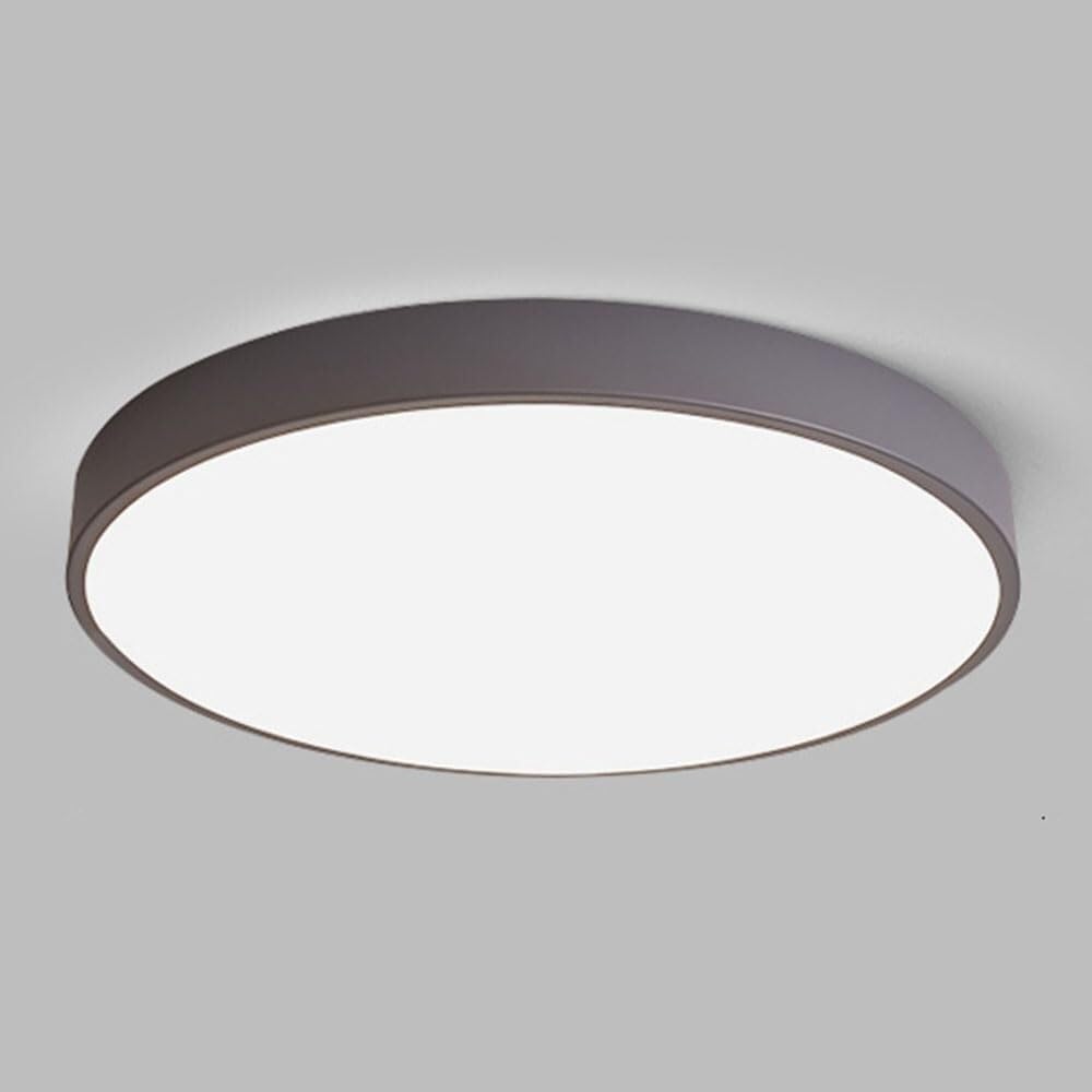 Simple Macaron LED Ceiling Lamp Ultra-Thin Recessed Thin Flat Ceiling Light Modern Flush Mount Lighting Ceiling Light Fixture for Living Room Bedroom Dining Room Kitchen Study Room(A Gray,60cm)