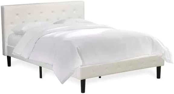HomeStock Rustic Recluse 2 Piece Bedroom Set - Size Button Tufted Bed - Velvet Upholstered Headboard and A Nightstand Full/Burgundy/White