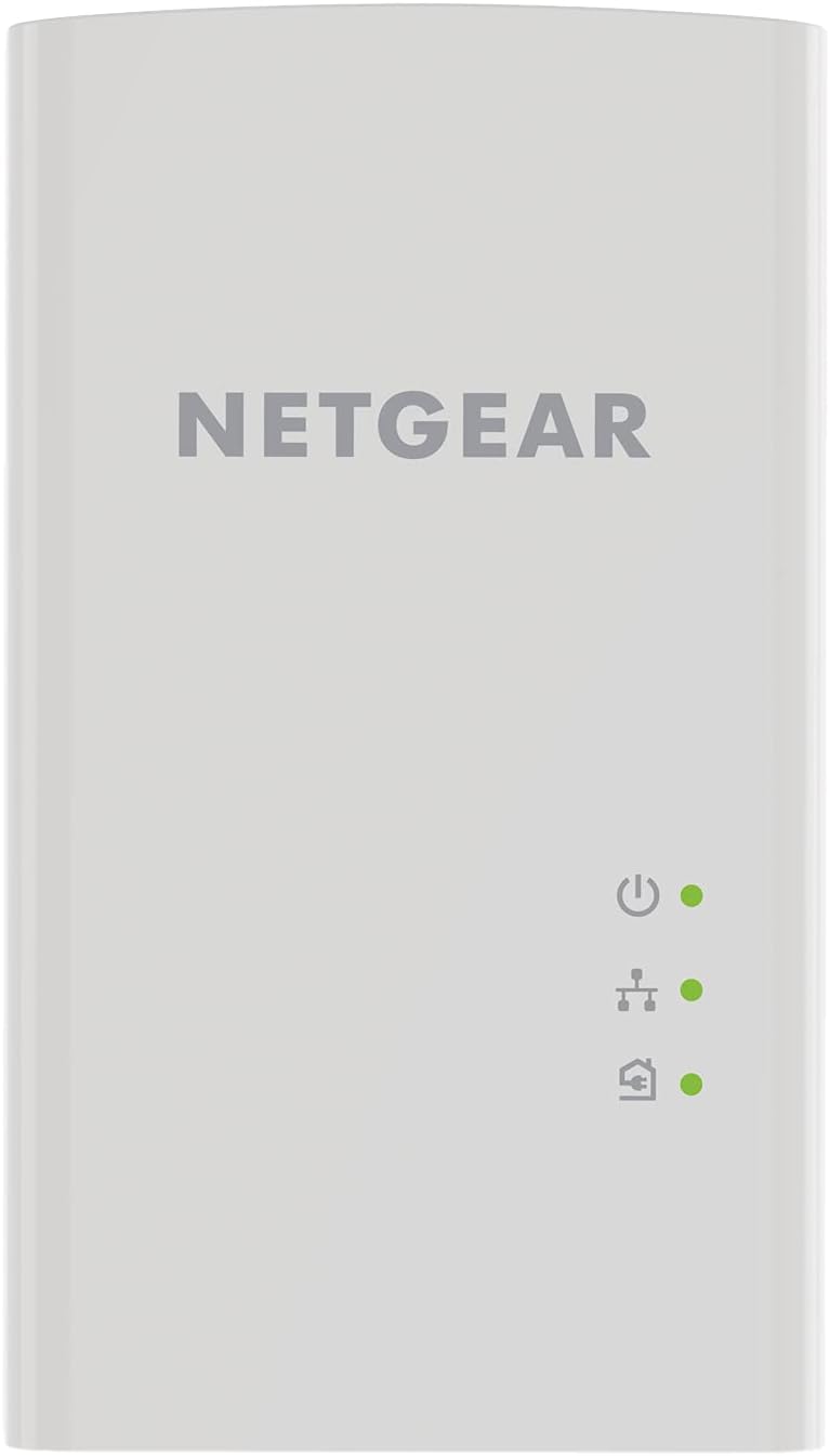 NETGEAR Powerline Adapter Kit, 1000 Mbps Wall-Plug, 1 Gigabit Ethernet Ports (PL1000-100PAS)