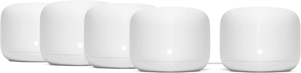 Generic Nest WiFi Router Reliable Home Wi-Fi System with Fast Speed and Whole Home Coverage - Google WiFi Mesh Router Snow (5 Routers), 1XGA00595-A