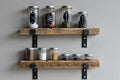 Urban Legacy Accent Shelves | Reclaimed Barn Plank | Set of 2 with Full Brackets (Natural 24'x 4.5'x 2')