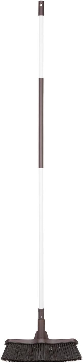 Fiskars Light Broom, Terrace Broom for Smooth Surfaces, with Soft Handle, Length: 1.6 m, Light, White/Black, 1025927