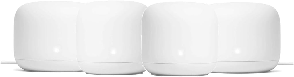 Generic Nest WiFi Router Reliable Home Wi-Fi System with Fast Speed and Whole Home Coverage - Google WiFi Mesh Router Snow (4 Routers), 1XGA00595-A