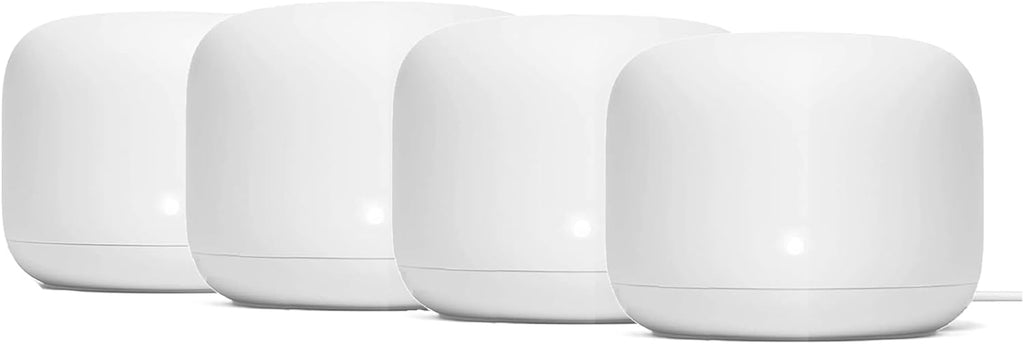 Generic Nest WiFi Router Reliable Home Wi-Fi System with Fast Speed and Whole Home Coverage - Google WiFi Mesh Router Snow (4 Routers), 1XGA00595-A