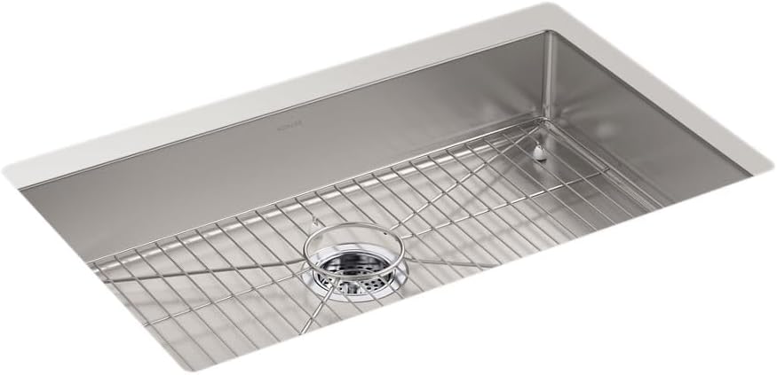KOHLER Strive 29-1/2' Undermount Double-Bowl Kitchen Sink, Includes Accessories, 16-Gauge Stainless Steel, SilentShield® Sound Absorption, K-33154-NA