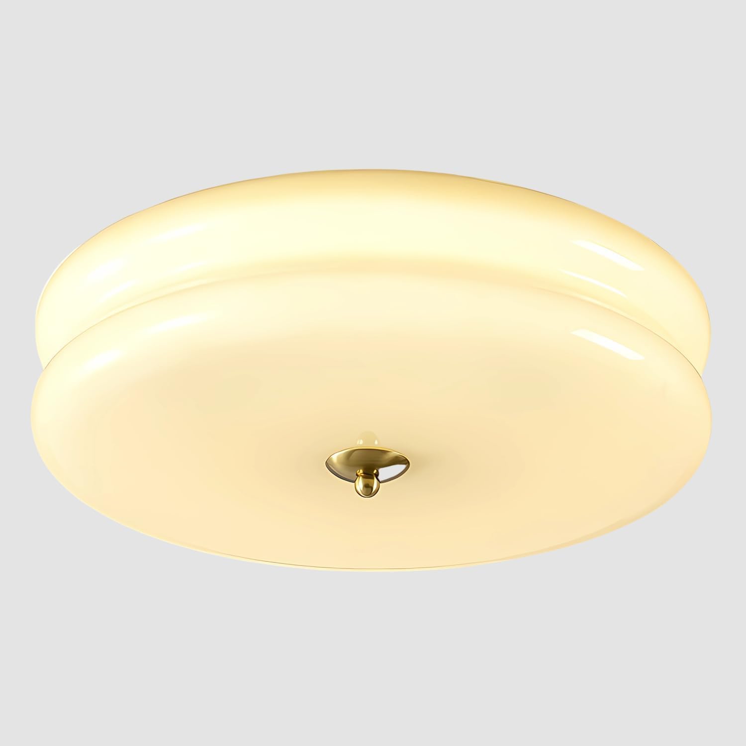 KCO Lighting Modern Yellow Glass Ceiling Light Modern Hallway Ceiling Lights Retro Flush Mount Ceiling Light Mid Century Overhead Lighting Large Flush Mount Kitchen Light
