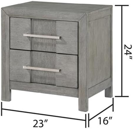 Full 5PC Modern Style Storage Bedroom Set Made with Wood in Gray