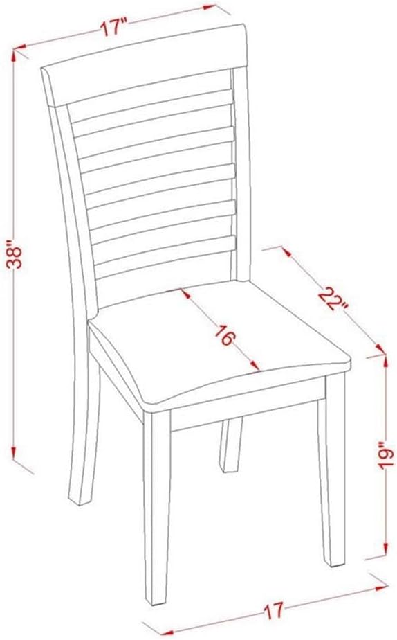 East West Furniture MLC-MAH-C Milan Dining Room Chairs - Linen Fabric Upholstered Wood Chairs, Set of 2, Mahogany