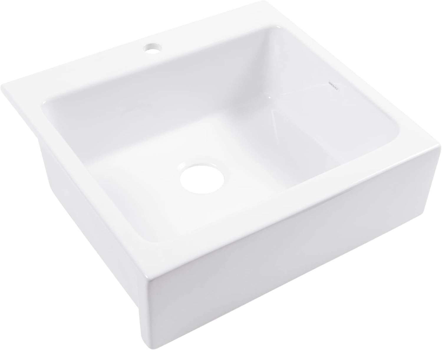 Sinkology Parker 26 Inch Quick-Fit Farmhouse Sink Fireclay Apron Front Single Bowl White – Designed for Easy DIY Installation, Pre-Drilled 1 Faucet Hole, Fits 29 Inch Cabinet