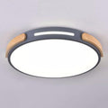 Chinese Style LED Ceiling Lamp Simple Round Macaron Lighting Ceiling Light Flush Mount Flat Ceiling Light Fixture for Living Room Bedroom Dining Room Kitchen Study Room Corridor(A Gray,42cm)
