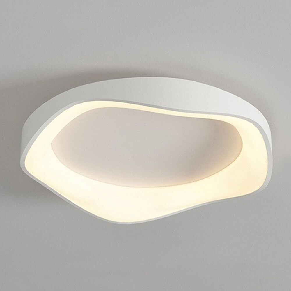 Three-Color Dimming Ceiling Light Side Emitting Design Lighting Ceiling Lamp Creative Modern Minimalist Flat Ceiling Light Fixture for Living Room Bedroom Dining Room Study Room(White,42cm)