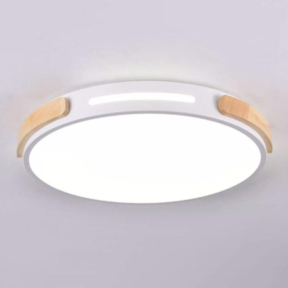 Chinese Style LED Ceiling Lamp Simple Round Macaron Lighting Ceiling Light Flush Mount Flat Ceiling Light Fixture for Living Room Bedroom Dining Room Kitchen Study Room Corridor(White,52cm)