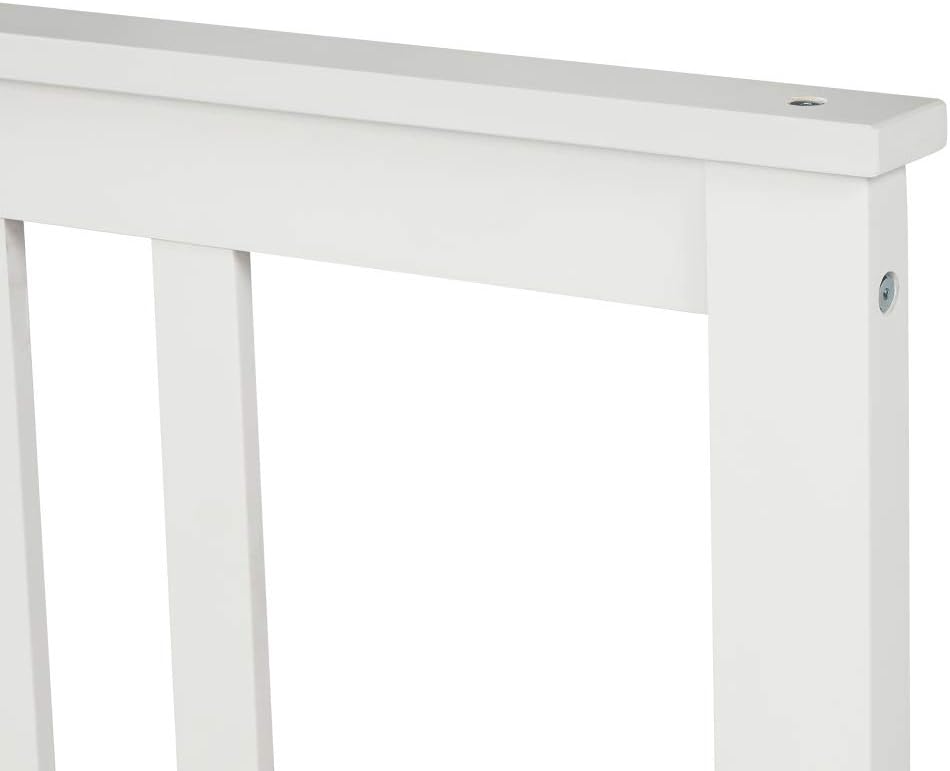 Solid Wood Platform Bed Frame with Integrated Headboard and Footboard for Supportive, Minimalist Bedroom Setup (White + Pine + Full)