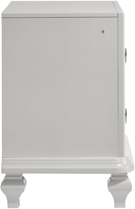 New Classic Furniture Stardust Wood 2-Drawer Nightstand, White
