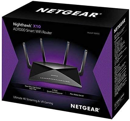 NETGEAR Nighthawk X10 R8900 Smart WiFi Router Ultimate AD7000 For 4K Streaming & VR Gaming with 802.11ac/802.11ad Plus 6 x Gigabit Ports (Renewed), Black