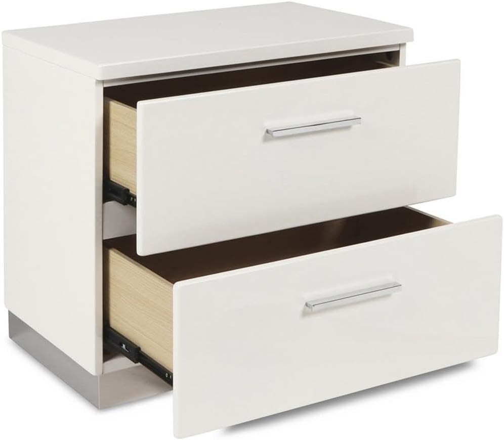 New Classic Furniture Sapphire Wood 2-Drawer Nightstand, White
