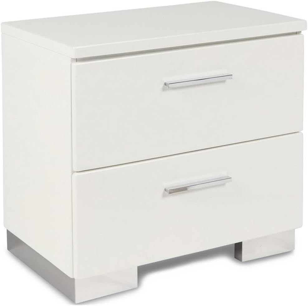 New Classic Furniture Sapphire Wood 2-Drawer Nightstand, White