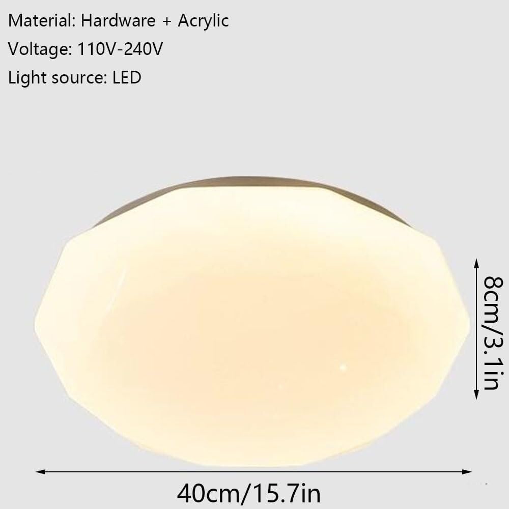 LED Round Ceiling Lamp Side Emitting Design Lighting Ceiling Light Three-Tone Light Flat Ceiling Light Fixture for Living Room Bedroom Dining Room Kitchen Study Room Corridor(40cm)