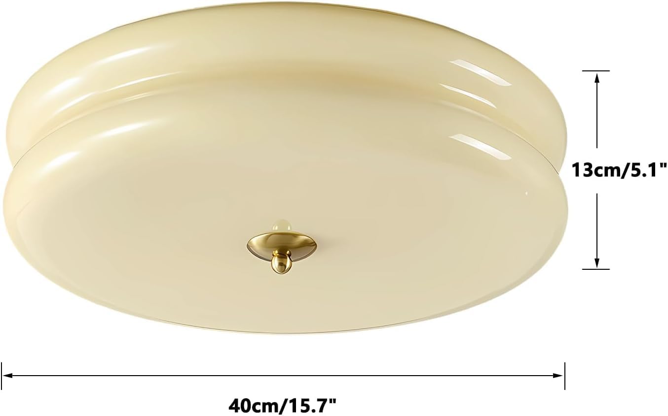KCO Lighting Modern Yellow Glass Ceiling Light Modern Hallway Ceiling Lights Retro Flush Mount Ceiling Light Mid Century Overhead Lighting Large Flush Mount Kitchen Light