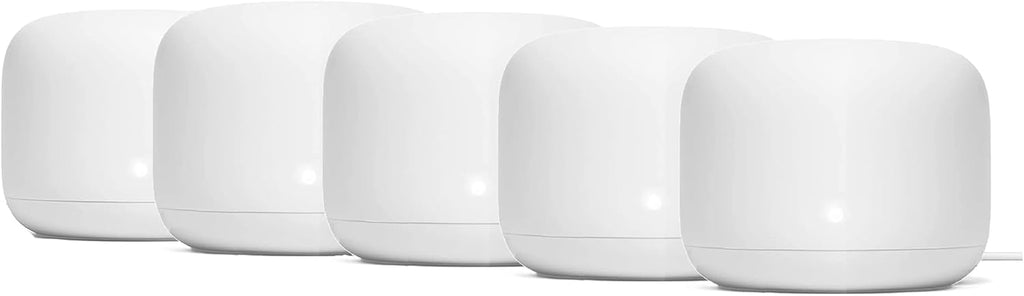 Generic Nest WiFi Router Reliable Home Wi-Fi System with Fast Speed and Whole Home Coverage - Google WiFi Mesh Router Snow (5 Routers), 1XGA00595-A