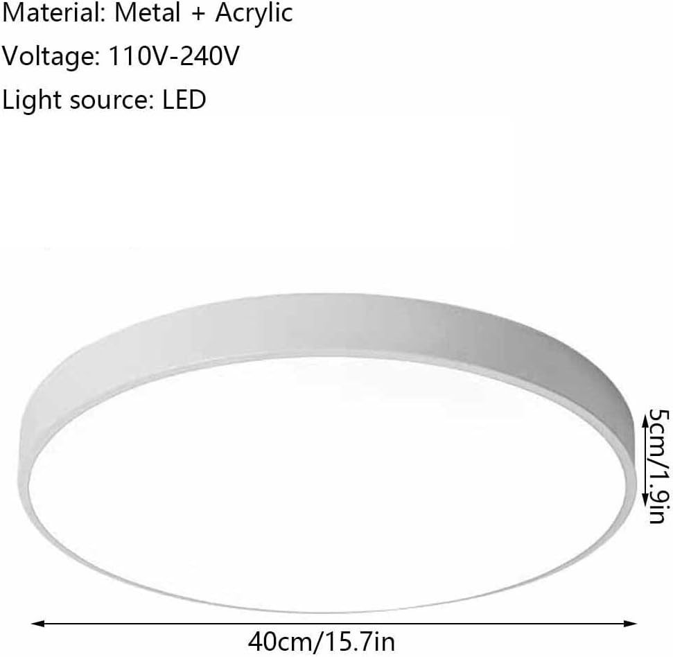 Simple Round LED Ceiling Lamp 3000K-6000K Dimming Thin Flat Ceiling Light Modern Flush Mount Ceiling Light Fixture for Living Room Bedroom Dining Room Kitchen Study Room Corridor(40cm)