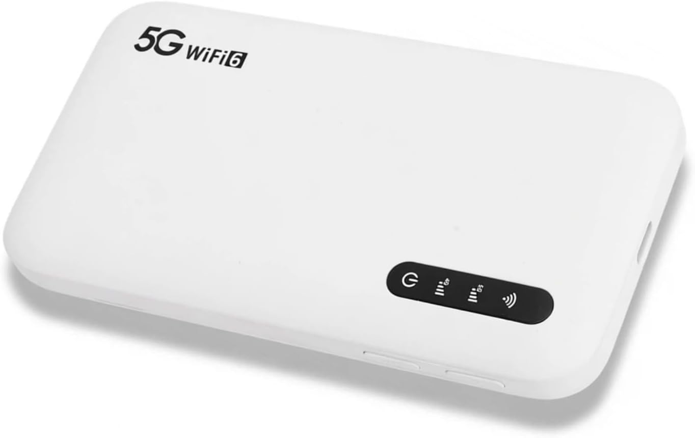 5G WiFi Mobile Hotspot, 2.4GHz and 5.8GHz Portable WiFi Device for Travel, Supports SIM Card Slot & 16 Devices, IP67 6100mAh Rechargeable WiFi 6 5G Router Easy to Setup