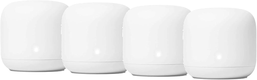 Generic Nest WiFi Router Reliable Home Wi-Fi System with Fast Speed and Whole Home Coverage - Google WiFi Mesh Router Snow (4 Routers), 1XGA00595-A