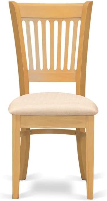 East West Furniture VAC-OAK-C Vancouver Dining Chairs - Linen Fabric Upholstered Wood Chairs, Set of 2, Oak