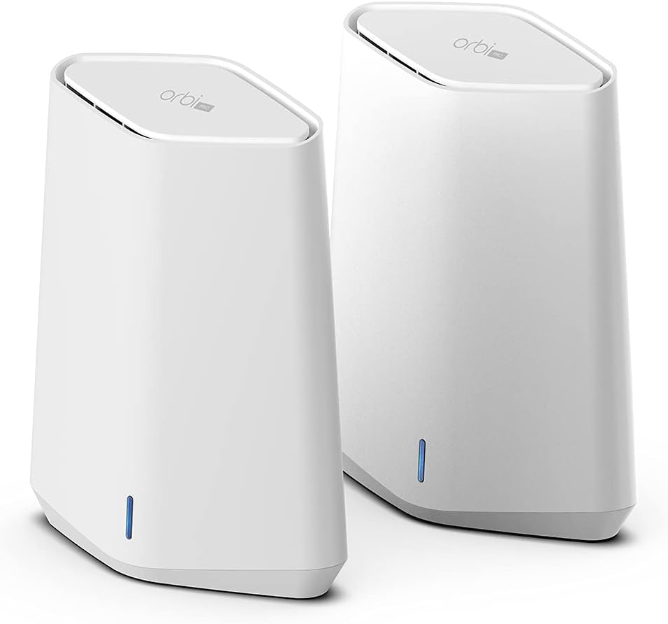 NETGEAR Orbi Pro WiFi 6 Mini Mesh System (SXK30) | Router with 1 Satellite Extender for Business or Home | VLAN, QoS | Coverage up to 4,000 sq. ft., 40 Devices | AX1800 802.11 AX (up to 1.8Gbps)