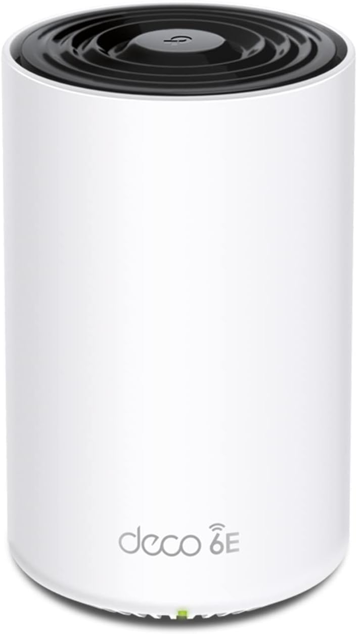 TP-Link Deco XE75 Pro AXE5400 Tri-Band WiFi 6E Mesh Router - 2.5G WAN/LAN Port, 2 x Gigabit LAN Ports, Covers up to 2900 Sq.Ft, Replaces WiFi Router and Extender, AI-Driven Mesh, 6GHz Band, 1-Pack