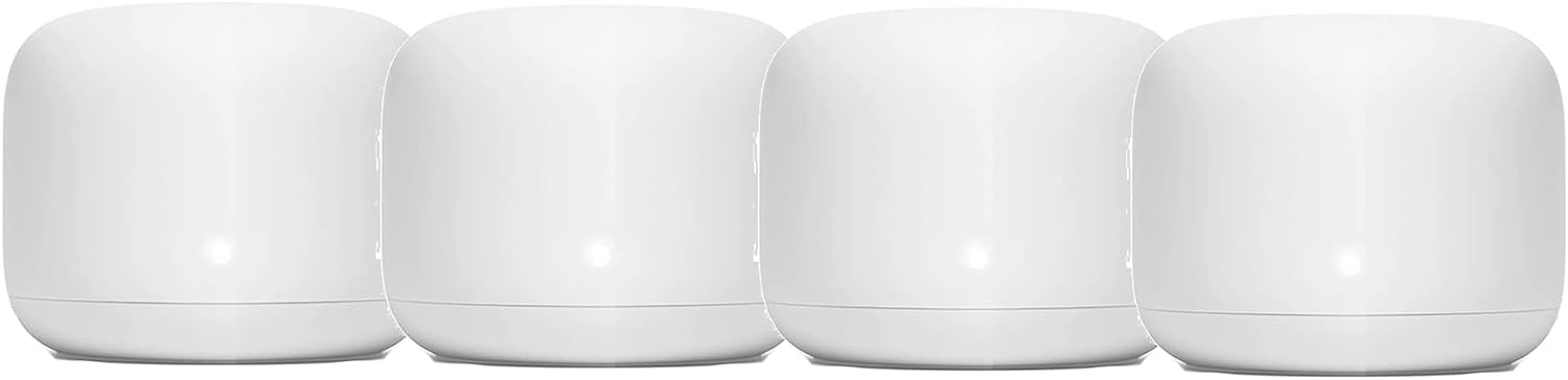 Generic Nest WiFi Router Reliable Home Wi-Fi System with Fast Speed and Whole Home Coverage - Google WiFi Mesh Router Snow (4 Routers), 1XGA00595-A