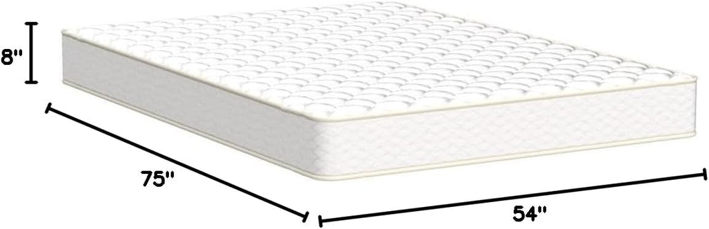 Best Price Mattress 8 Inch Tight Top Innerspring Hybrid Mattress - Comfort Foam Top with Bonnell Spring Base, Full White