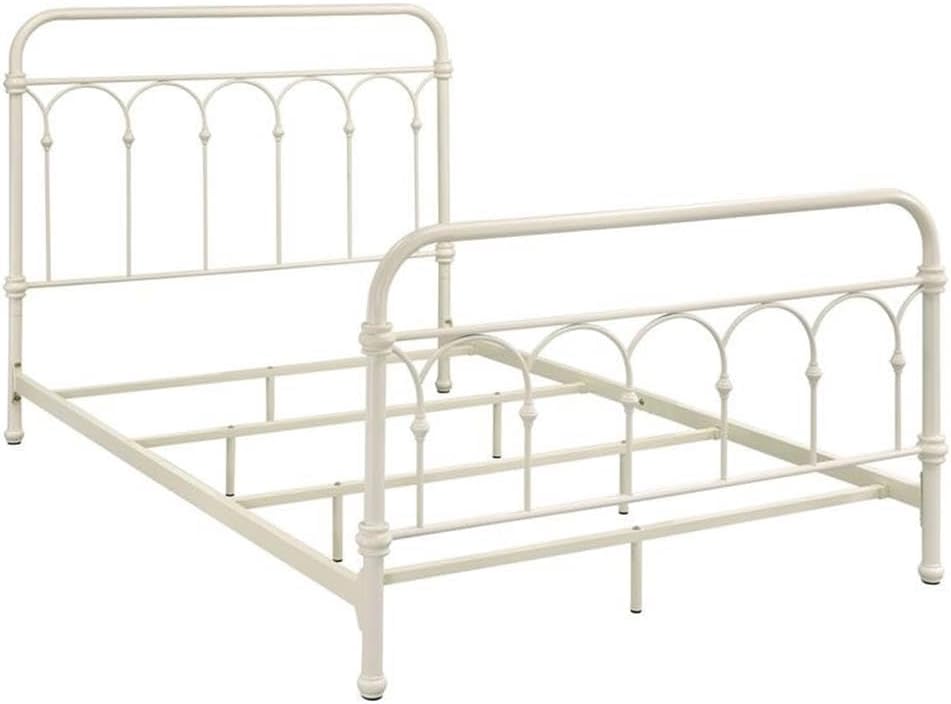 Acme Citron Metal Full Bed with Spindle Headboard and Footboard in White