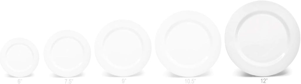 OCCASIONS 120 Piece Disposable Charger Plates Bulk – 12 Inch Heavyweight Plastic Plate Chargers for Weddings, Parties, Events – Elegant White Chargers for Dinner Plates – Plain White Collection