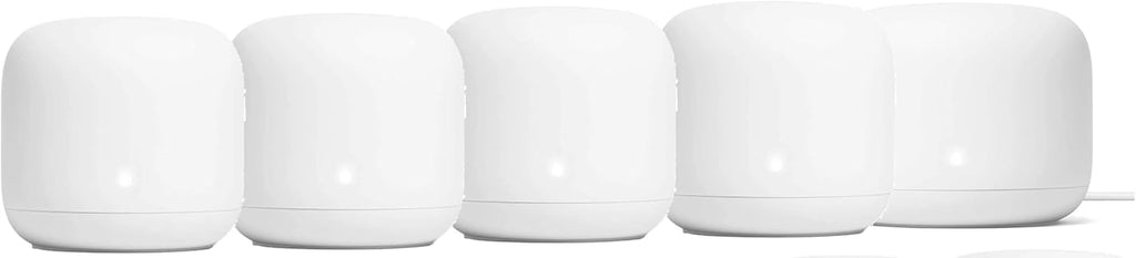 Generic Nest WiFi Router Reliable Home Wi-Fi System with Fast Speed and Whole Home Coverage - Google WiFi Mesh Router Snow (5 Routers), 1XGA00595-A