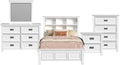 Picket House Brooklyn Kids Full Bookcase 5PC Bedroom Set in White