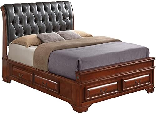 Glory Furniture LaVita King Storage Bed in Oak