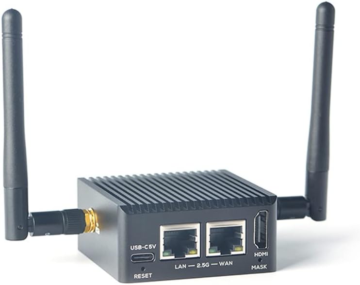 Nanopi R5C Mini WiFi Router OpenWRT with Dual PCIe 2.5Gbps Ethernet M.2 WiFi Bluetooth Ports 4GB LPDDR4X RAM Based in Rockchip RK3568B2 Soc for IOT NAS Smart Home Gateway (with M.2 WiFi Module)