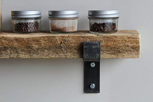 Urban Legacy Accent Shelves | Reclaimed Barn Plank | Set of 2 with Full Brackets (Natural 24'x 4.5'x 2')