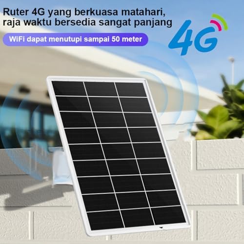 Solar WiFi Router with SIM Card Slot – Outdoor 4G LTE Modem Repeater with 15W Panel, 25600mAh Battery, IP66 Water Proof for Camping RV Internet Access 50M Range