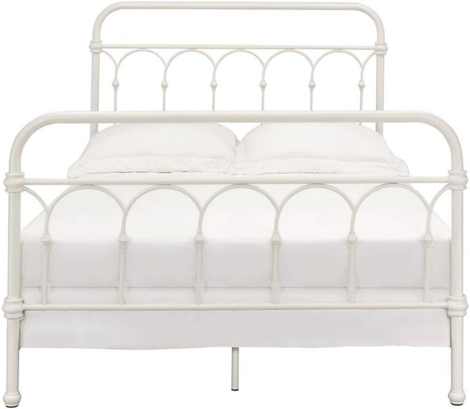 Acme Citron Metal Full Bed with Spindle Headboard and Footboard in White