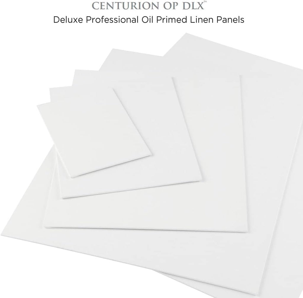 Centurion Deluxe Oil Primed Linen Panel 12'x16' - 12 Panels - Art Supplies for Oil & Alkyd Paintings, Professional Canvas Replacement, Acid-Free Medium Texture, Rigid MDF Painting Boards
