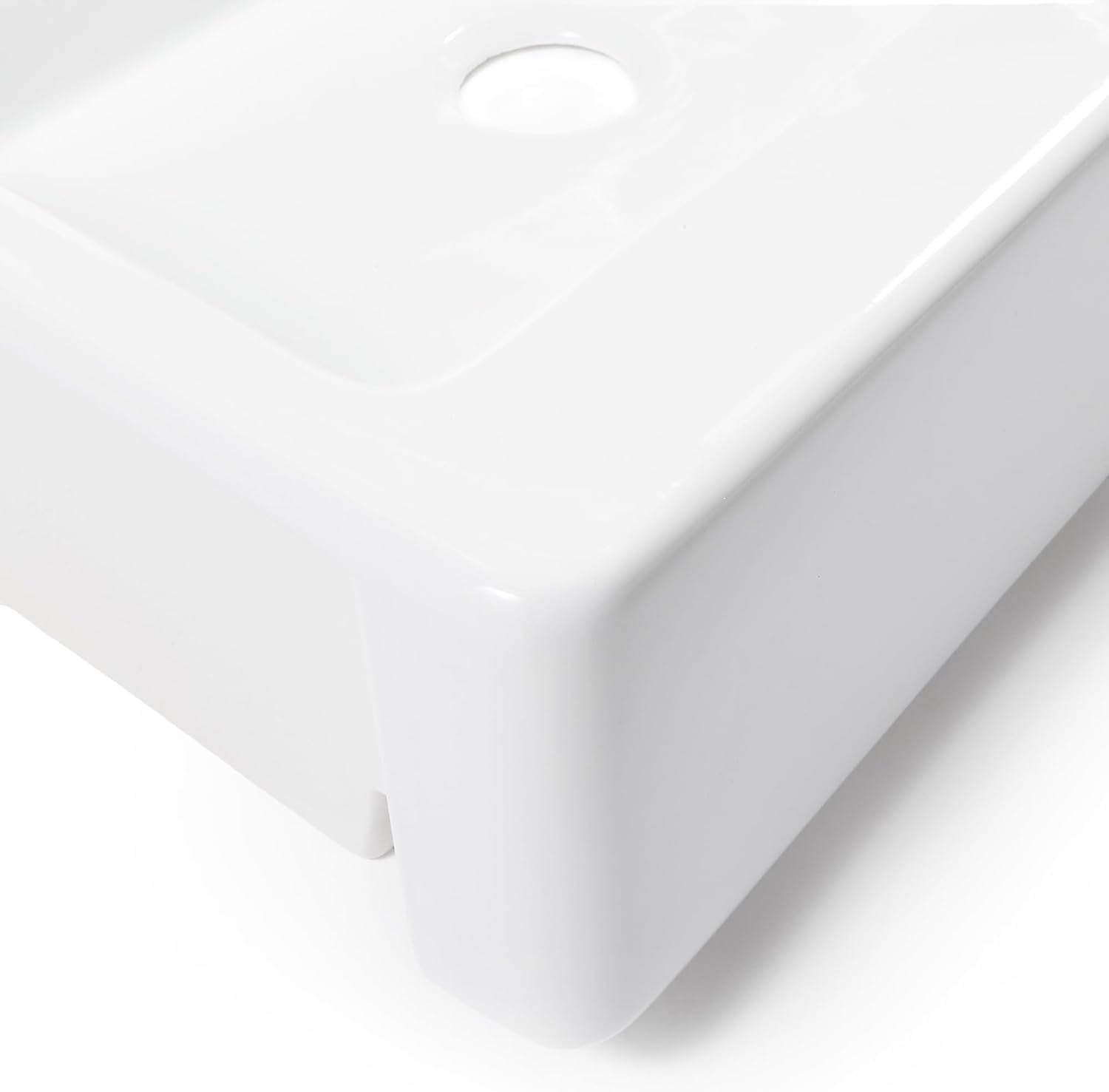 Sinkology Parker 34 Inch White Fireclay Quick-Fit Drop-In Kitchen Sink (Crisp White – 3 Hole, 34 Inch Single Bowl)