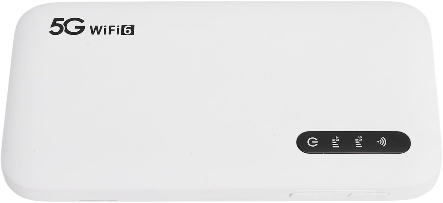 5G WiFi Mobile Hotspot, 2.4GHz and 5.8GHz Portable WiFi Device for Travel, Supports SIM Card Slot & 16 Devices, IP67 6100mAh Rechargeable WiFi 6 5G Router Easy to Setup