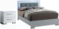 Furniture of America FOA Rayland 2pc Glossy White Wood Bedroom Set - Full + Nightstand